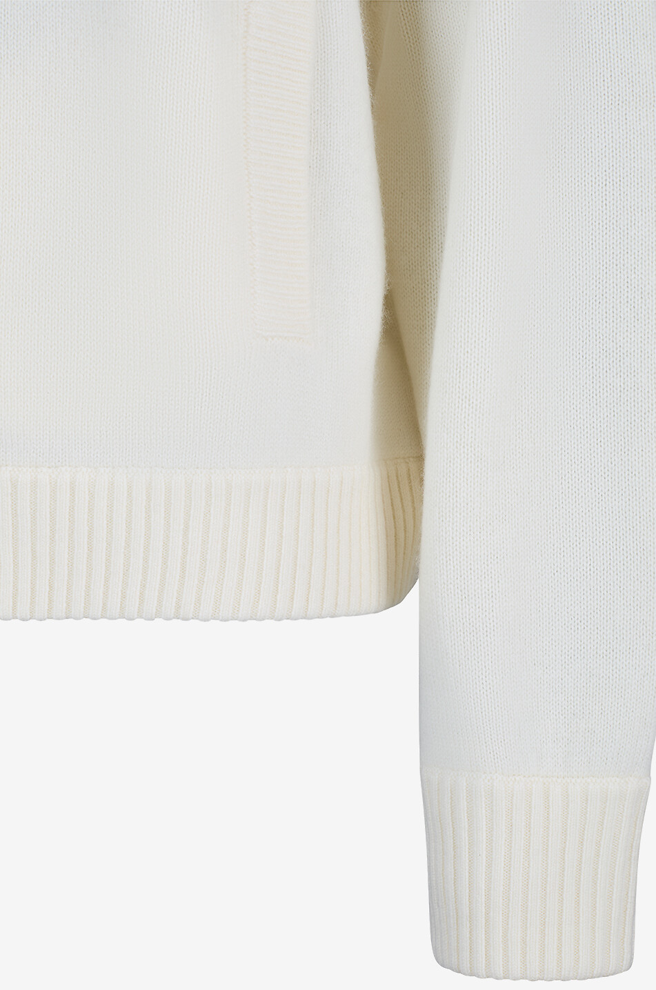 BONGENIE Cardigan mit Reissverschluss und Rundhalsausschnitt aus Wolle und Kaschmir Damen CREMEFARBEN 3