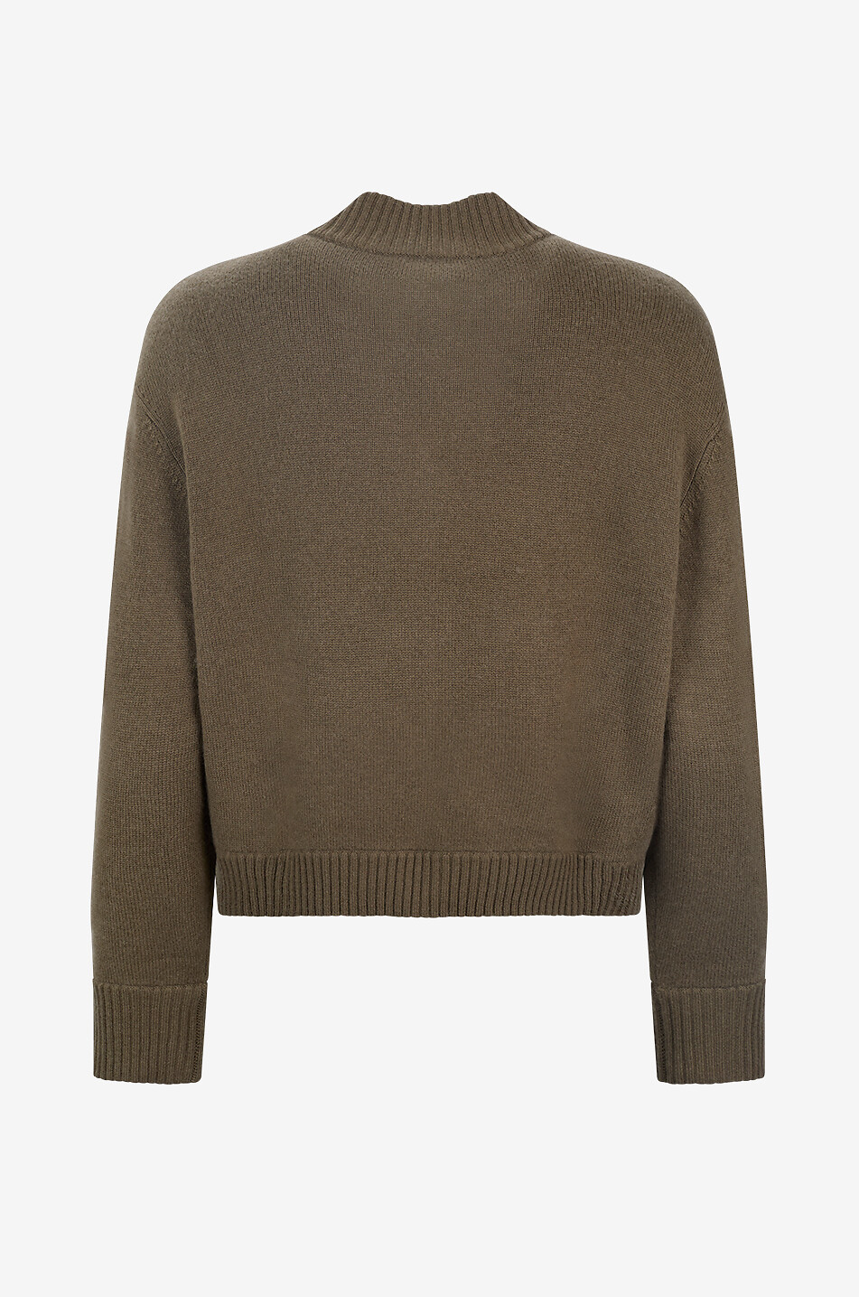 BONGENIE Cardigan mit Reissverschluss und Rundhalsausschnitt aus Wolle und Kaschmir Damen KHAKI 2