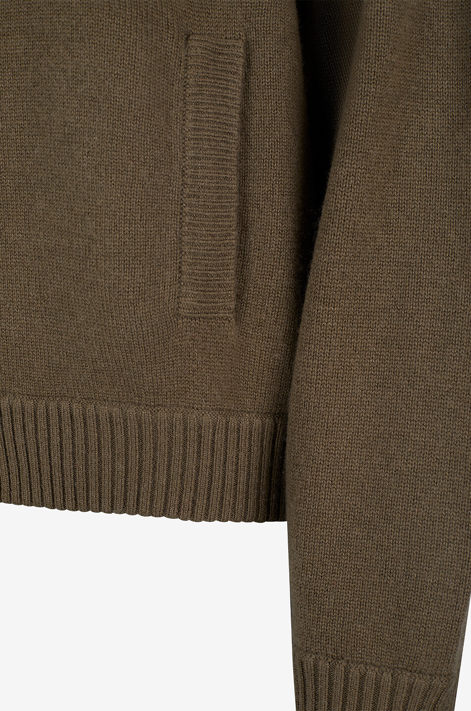 BONGENIE Cardigan mit Reissverschluss und Rundhalsausschnitt aus Wolle und Kaschmir Damen KHAKI 3