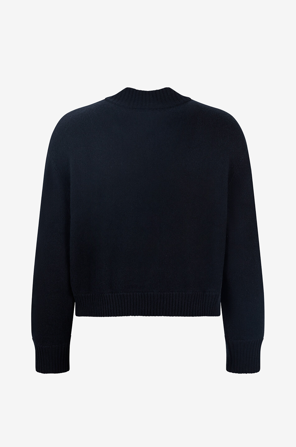 BONGÉNIE Cardigan zippé à col rond en laine et cachemire Femme NOIR 2
