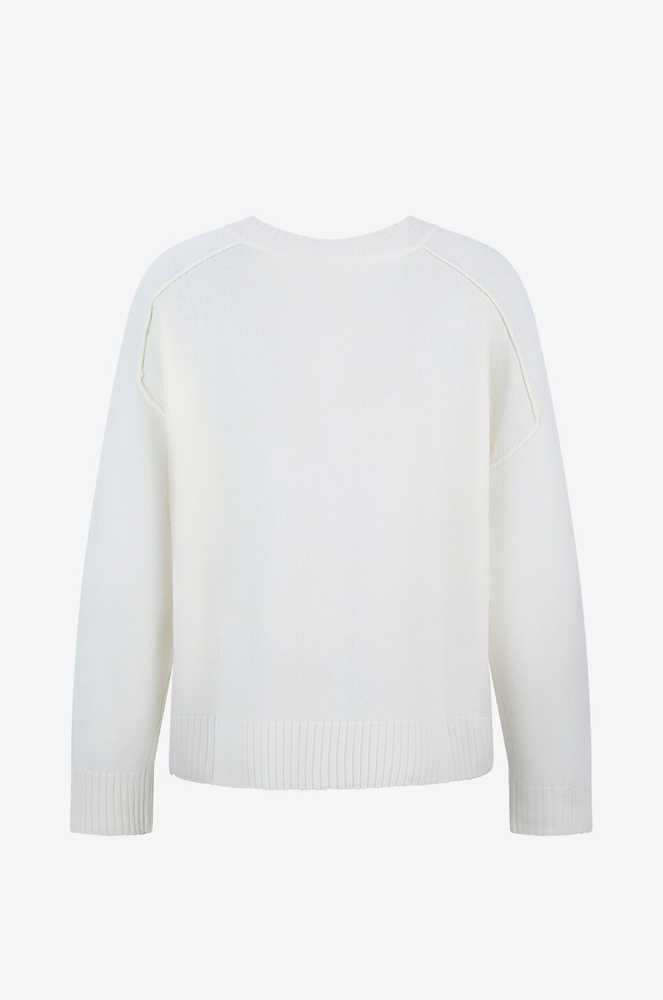 BONGENIE V-neck oversized wool and cashmere jumper Women EGGSHELL 2