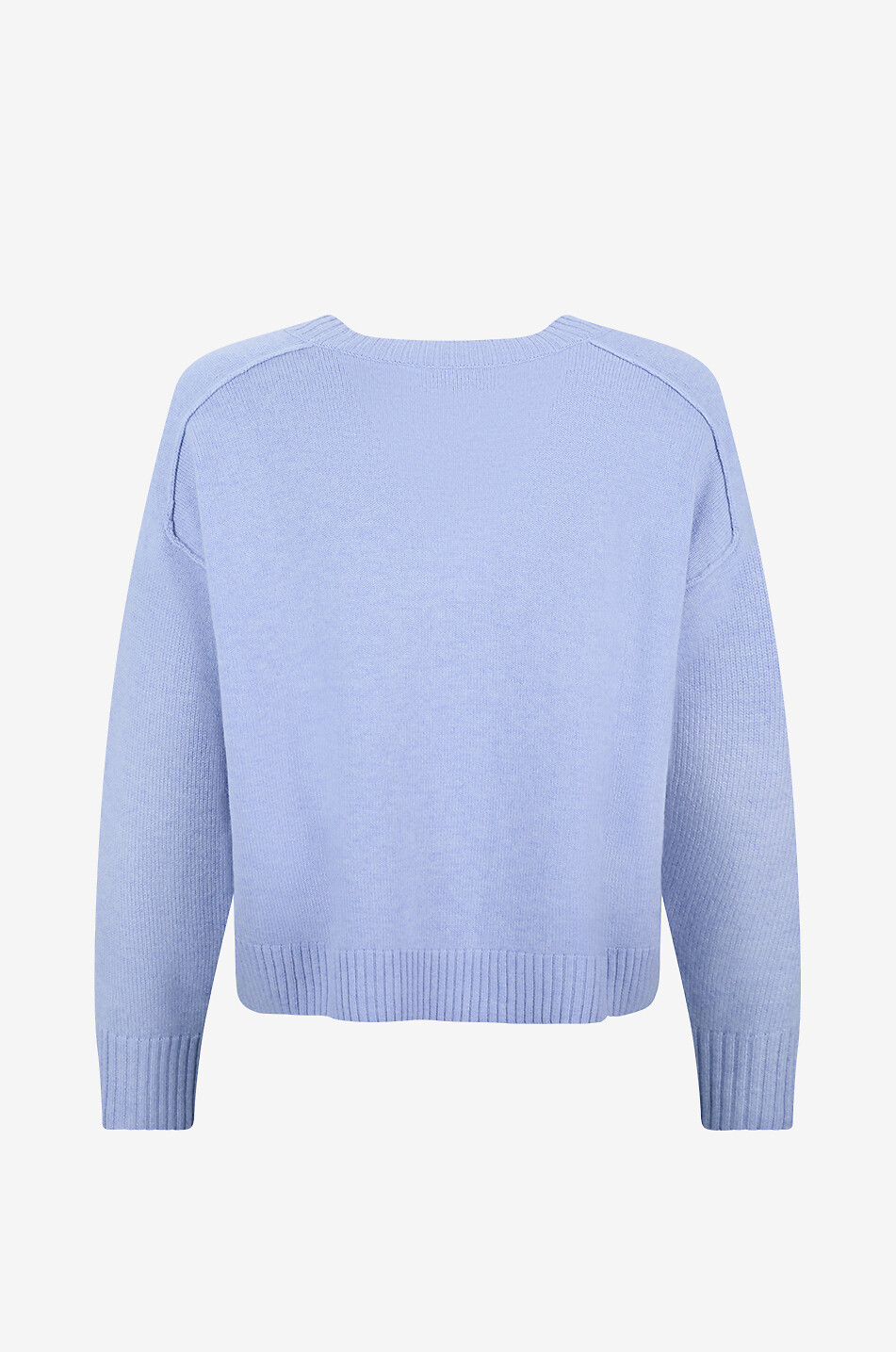 BONGÉNIE Pull à col V ample en laine et cachemire Femme BLEU CLAIR 2