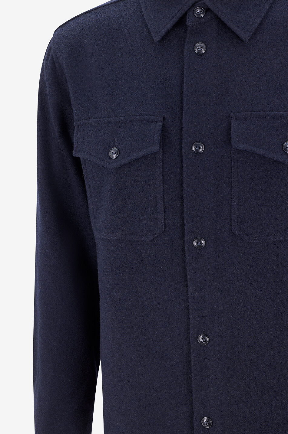 WOOLRICH Chemise à manches longues en flanelle de laine mélangée Homme BLEU FONCE 5