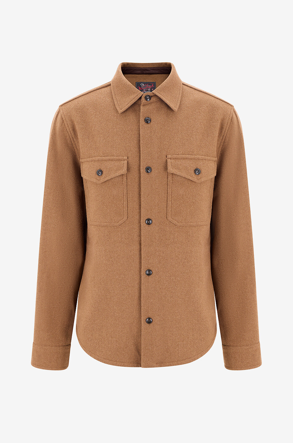 WOOLRICH Chemise à manches longues en flanelle de laine mélangée Homme MARRON FONCÉ 1