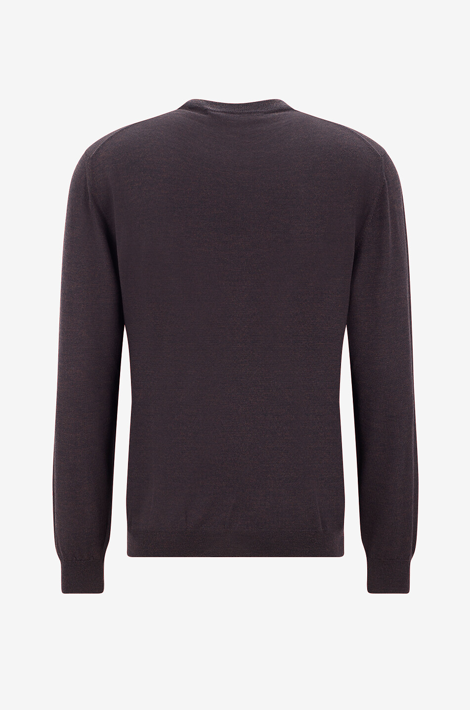 MAURIZIO BALDASSARI Pull à col rond en laine vierge Homme MARRON FONCÉ 2