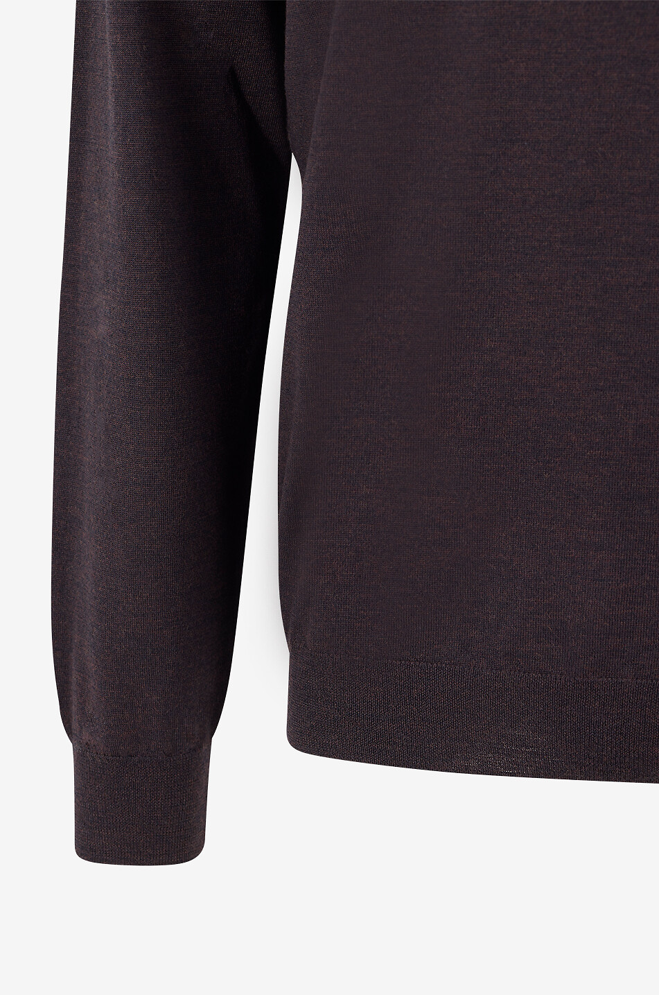 MAURIZIO BALDASSARI Pull à col rond en laine vierge Homme MARRON FONCÉ 3