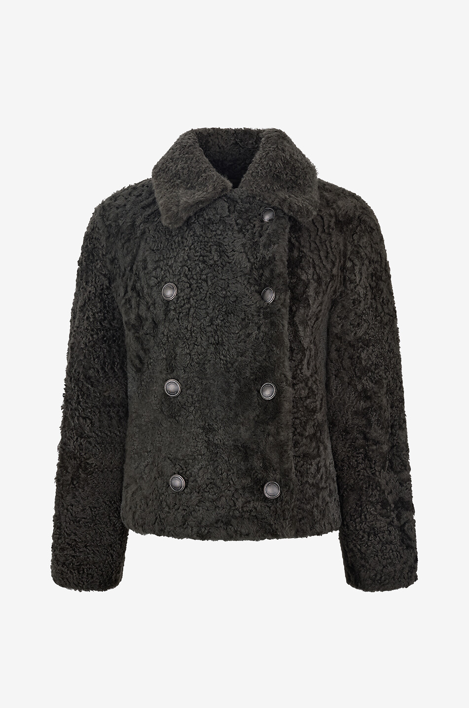 BRUNELLO CUCINELLI Kurze Wickeljacke aus Lammfell Damen DUNKELGRÜN 1