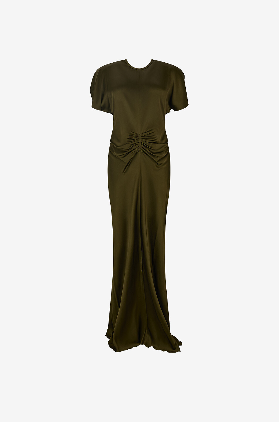 victoria beckham dark green dress Isabella viscose long draped short-sleeved victoria beckham dress met gala