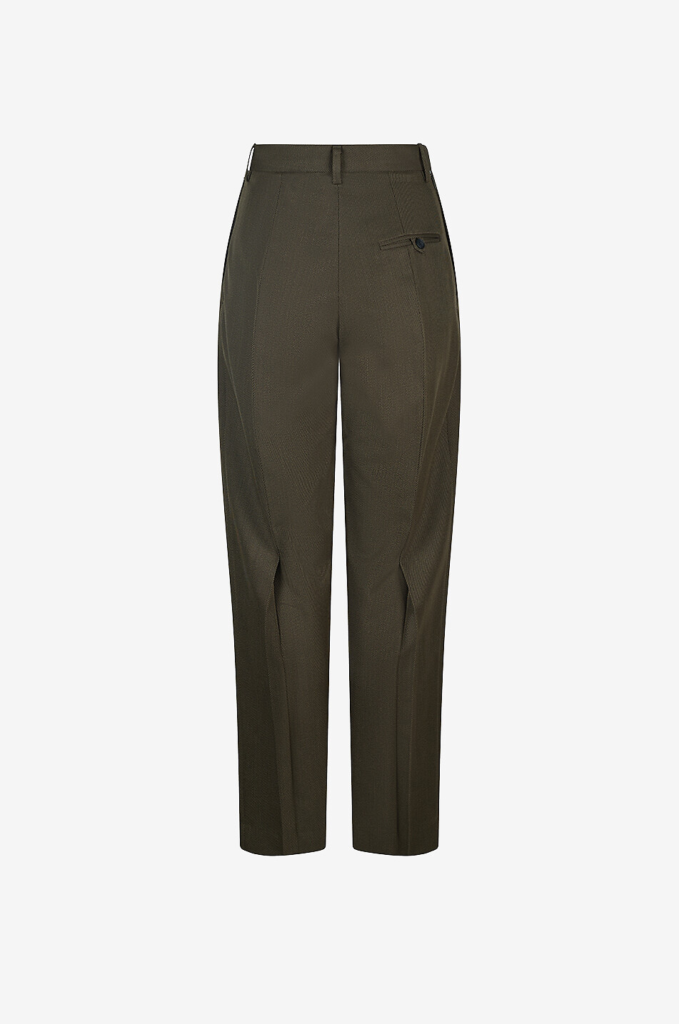 VICTORIA BECKHAM Pantalon cigarette tailleur en laine vierge Femme MARRON CLAIR 2