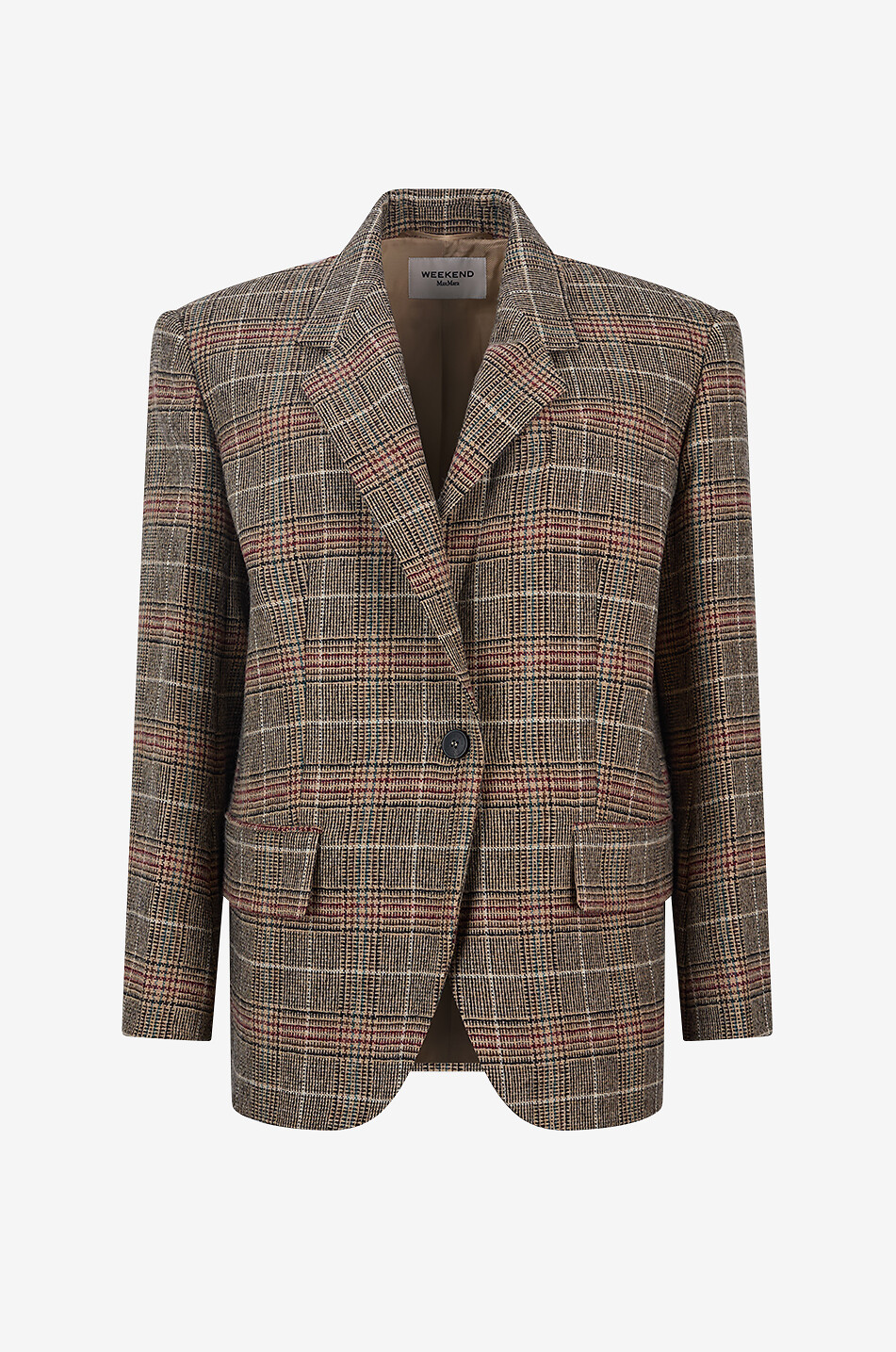 WEEKEND MAX MARA Febo oversized checked virgin wool blend blazer Women CAMEL 1