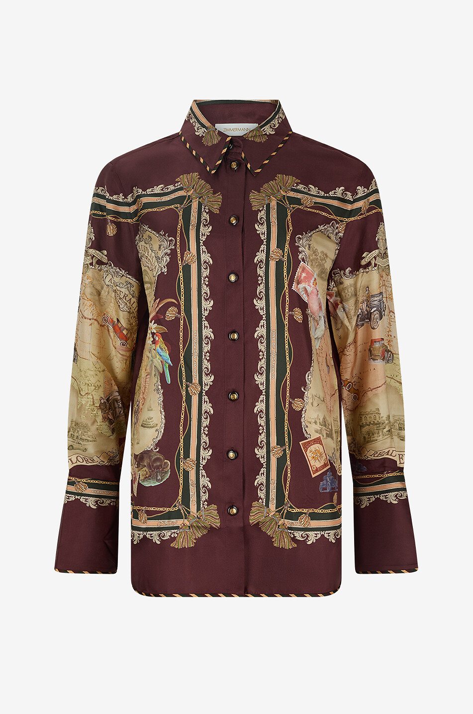 Valiant Twill long-sleeved printed silk shirt
