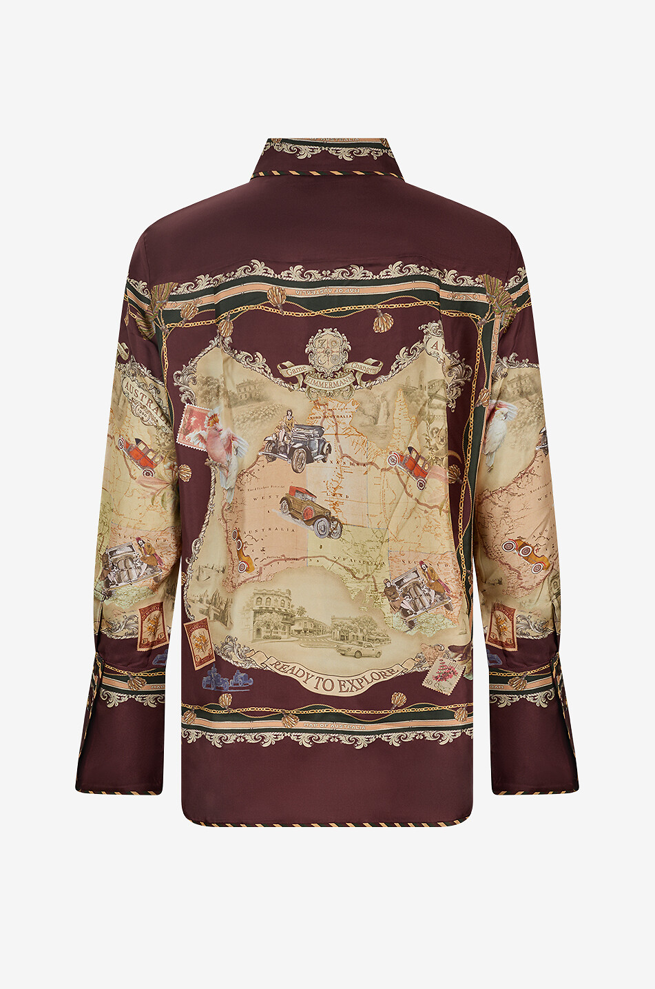 ZIMMERMANN Valiant Twill long-sleeved printed silk shirt Women MULTI COLOURED 2