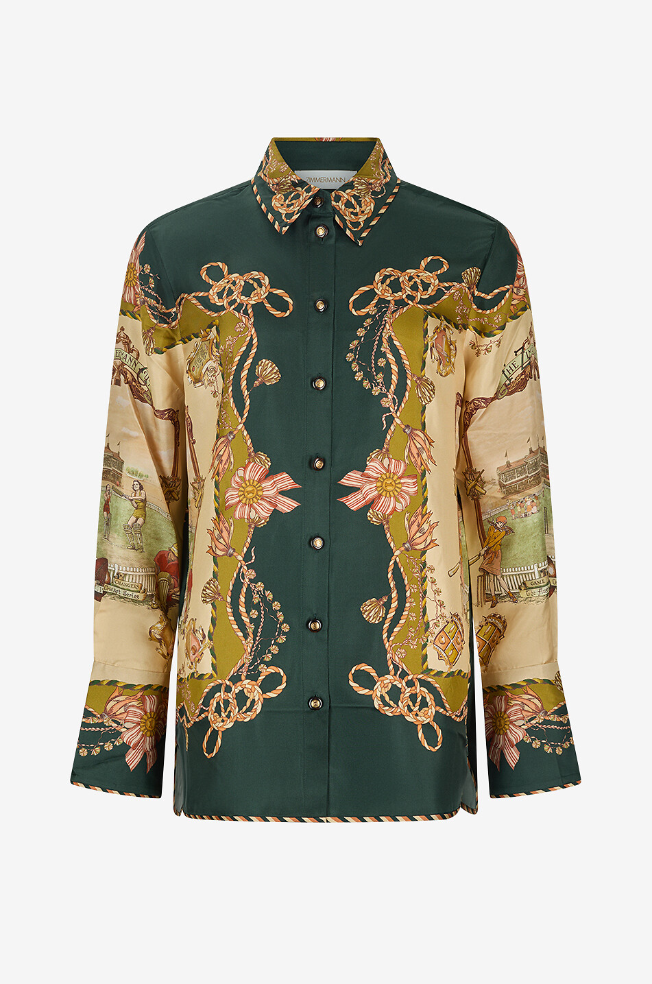 Valiant Twill long-sleeved printed silk shirt