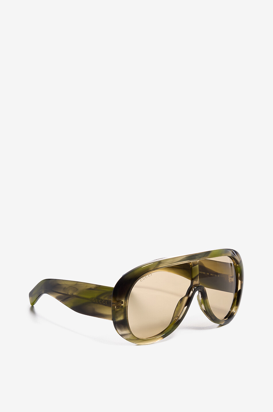 GUCCI Lunettes de soleil masque aviateur en acétate Femme VERT 2