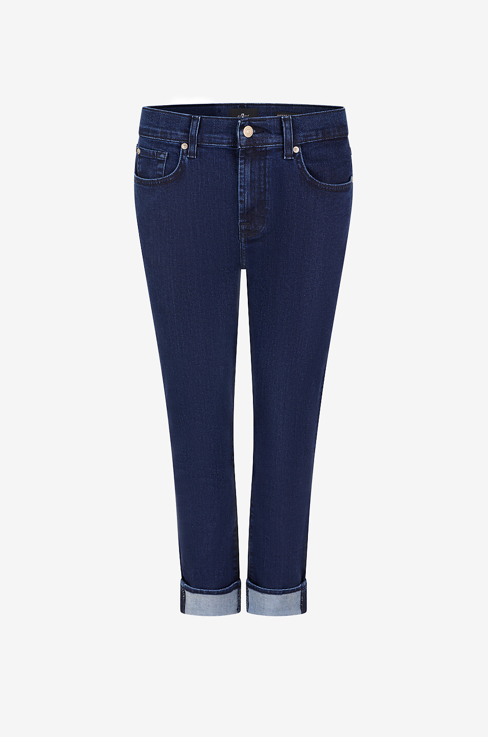 7 FOR ALL MANKIND Jean skinny en denim à revers Relaxed Skinny Femme BLEU 1