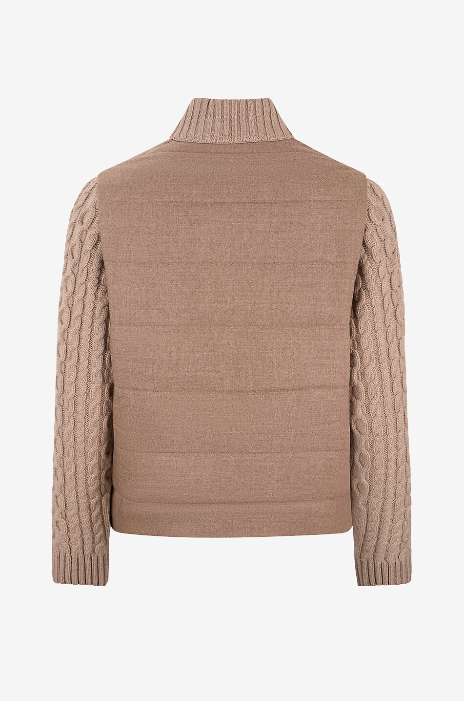 GRAN SASSO Quilted high-neck lightweight jacket in blended virgin wool Women BEIGE 2