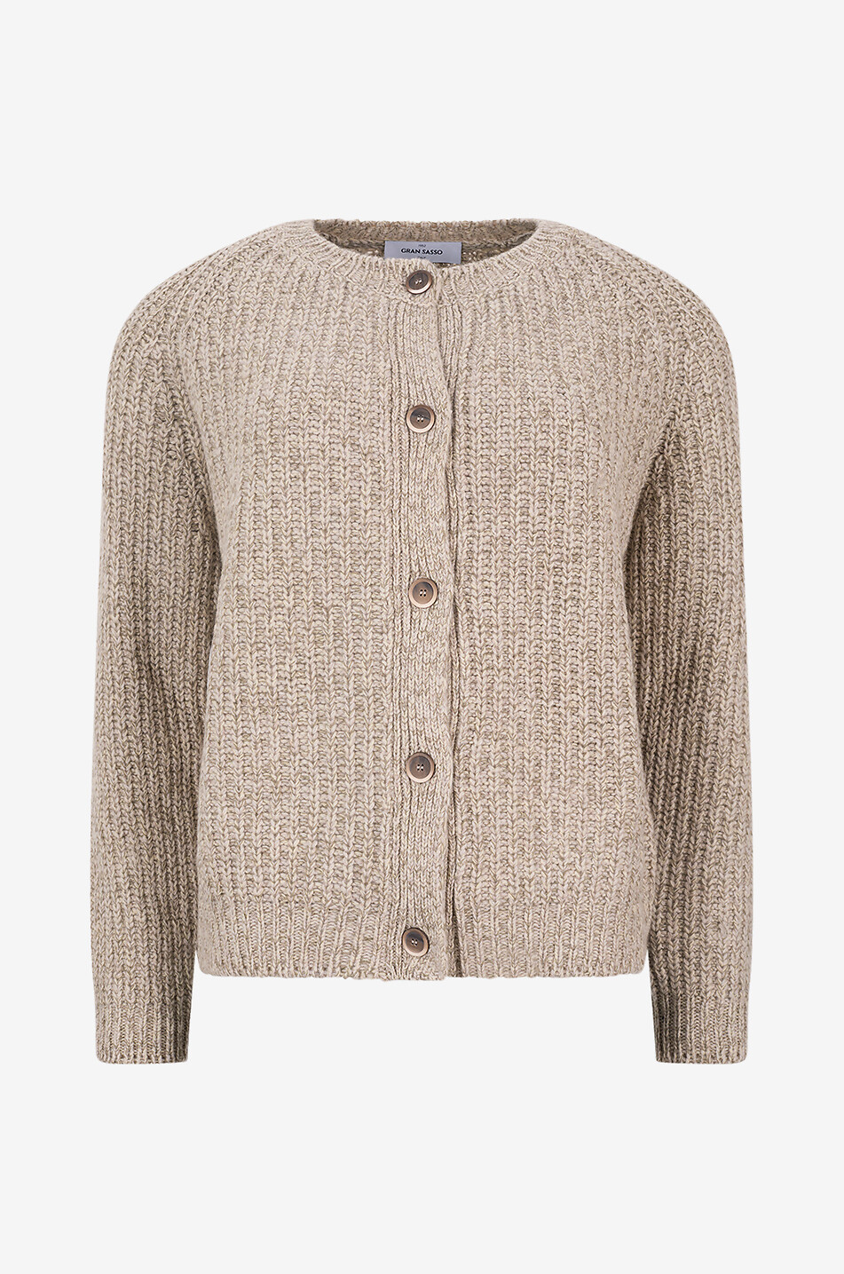 GRAN SASSO Melierter Cardigan mit Rundhalsausschnitt aus Schurwolle und Kaschmir Damen BUNT 1