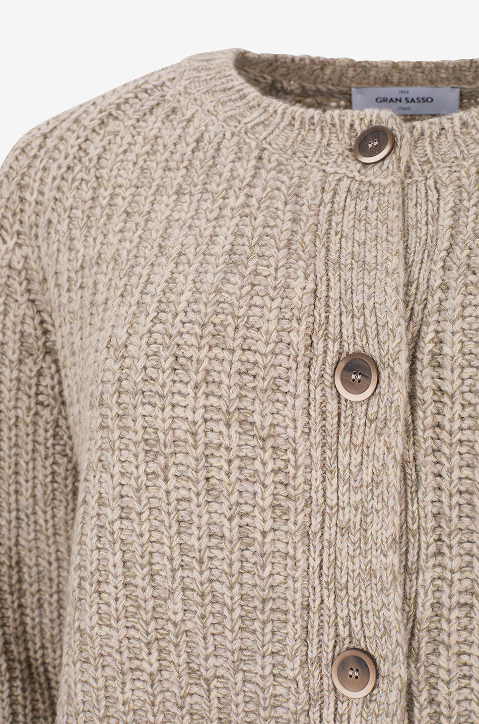 GRAN SASSO Melierter Cardigan mit Rundhalsausschnitt aus Schurwolle und Kaschmir Damen BUNT 3