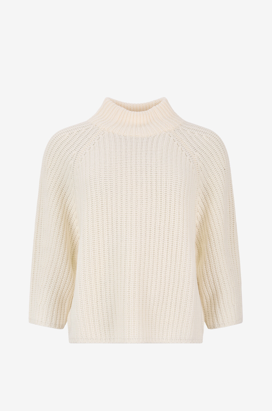 BONGENIE Wool and cashmere blend jumper with stand-up collar Women EGGSHELL 1