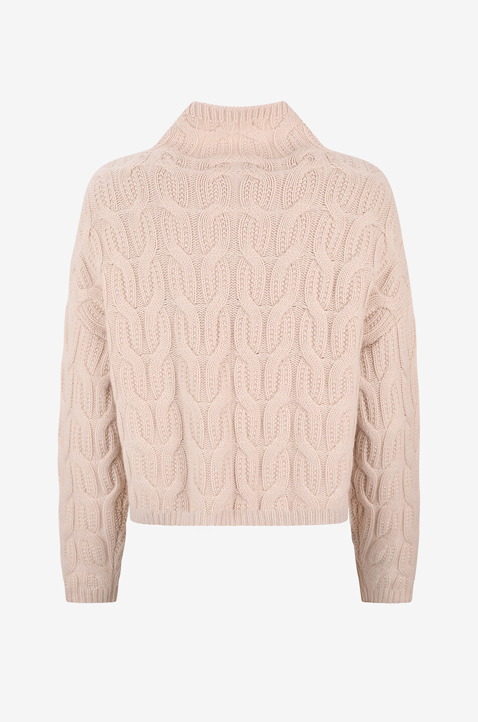 REPEAT Pull à col montant torsadé en cachemire Femme BEIGE 2