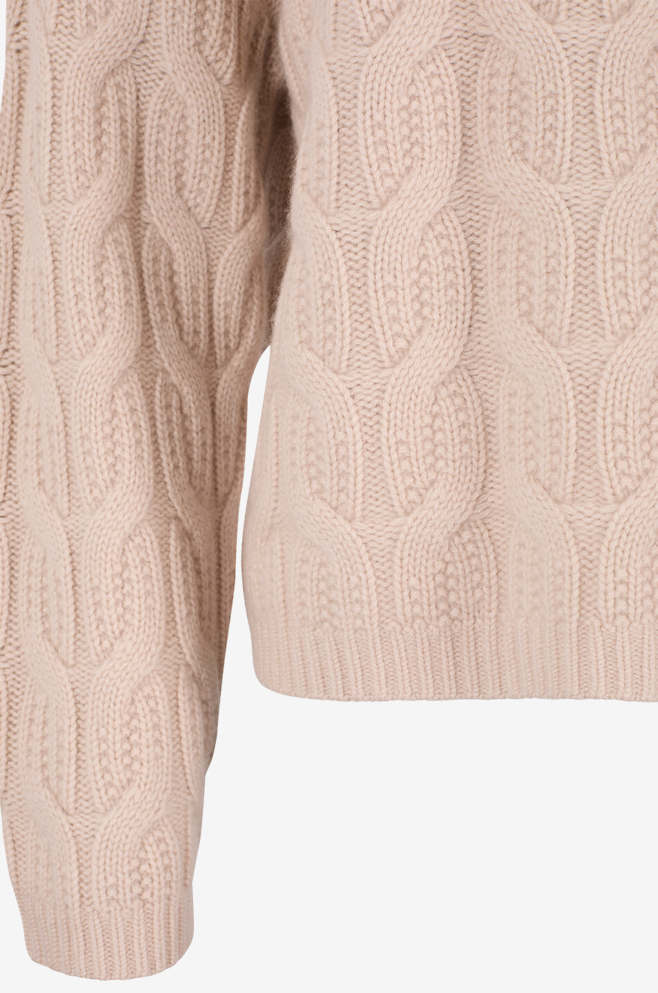 REPEAT Pull à col montant torsadé en cachemire Femme BEIGE 7