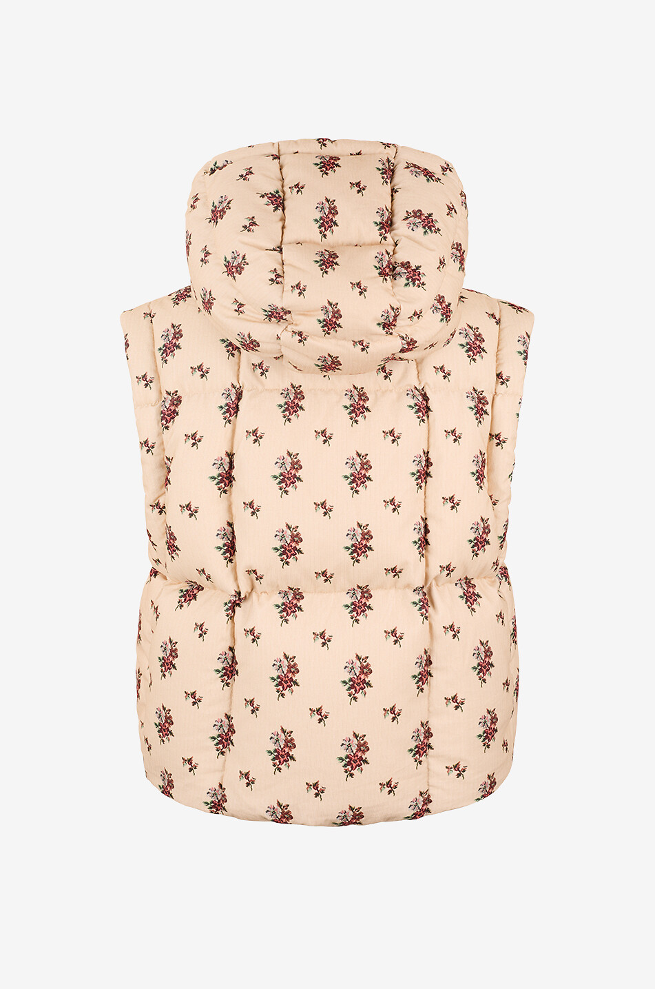 MONCLER Kurze Daunenjacke mit Blumenkapuze aus Baumwolle Torcol Damen BEIGE 4