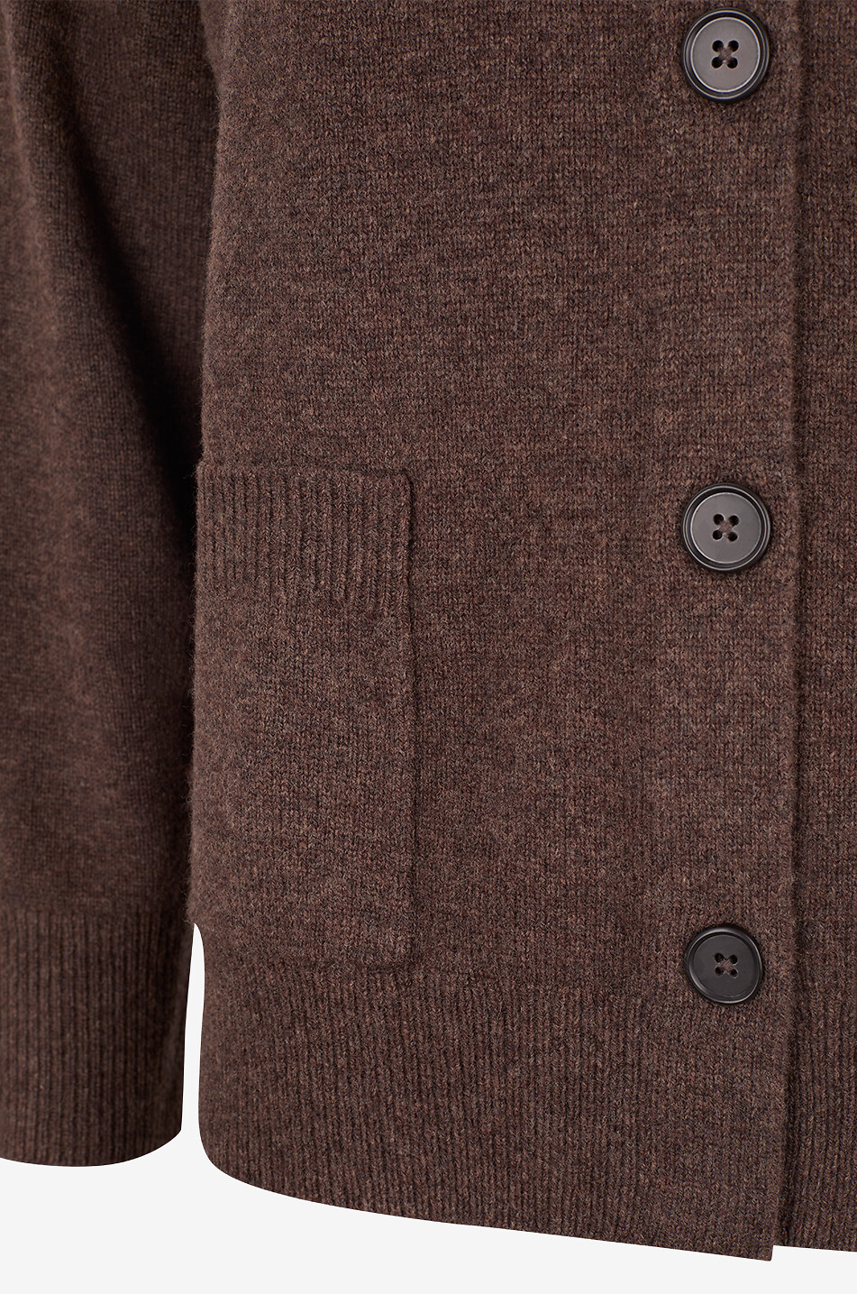 REPEAT Cardigan à col montant en laine mérinos Femme MARRON FONCÉ 3