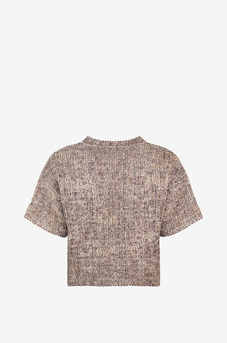 BRUNELLO CUCINELLI Kurzärmeliger Pullover mit Rundhalsausschnitt aus Alpaka-Mix Damen BEIGE 2