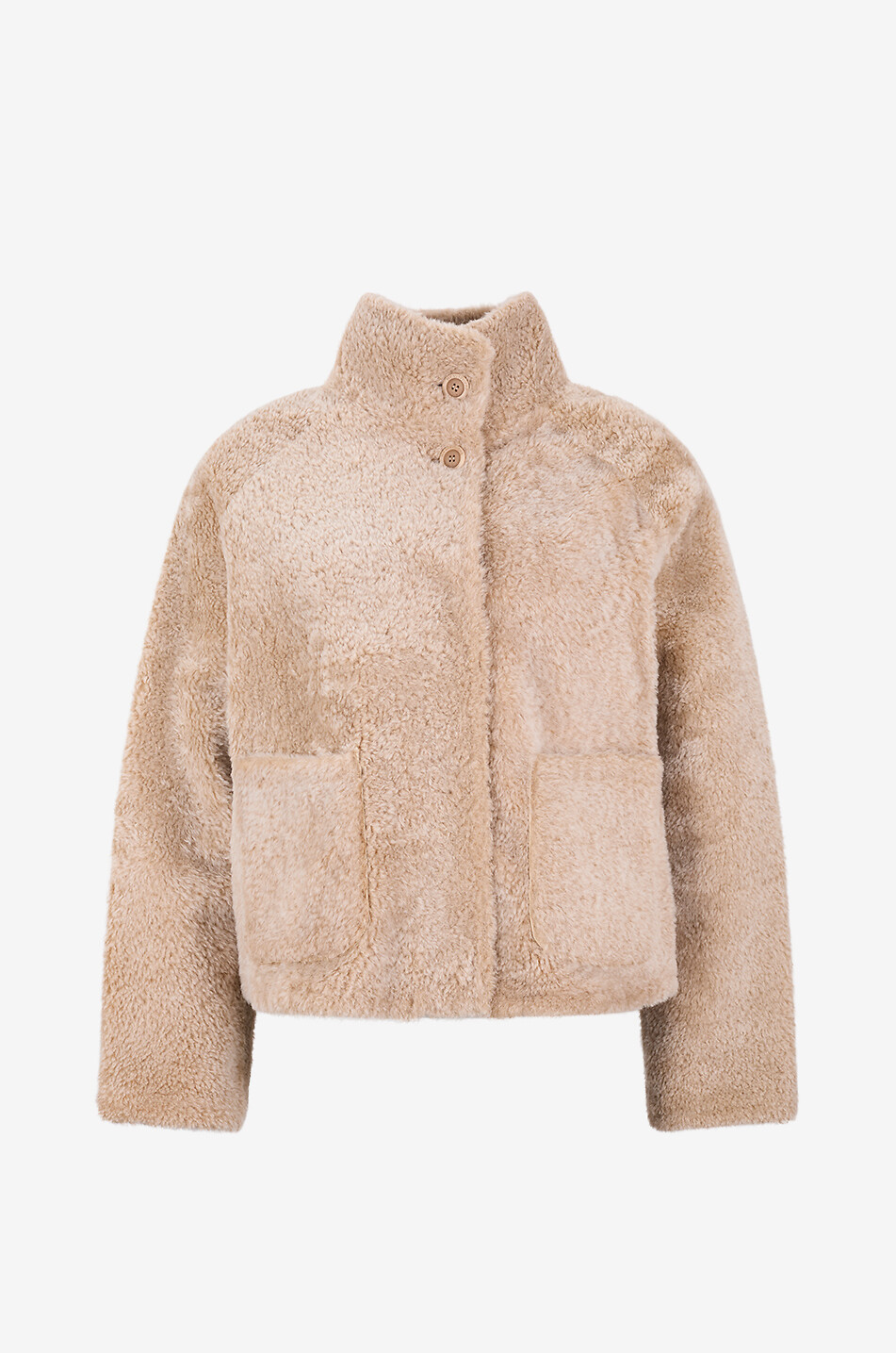 HEMISPHERE Kurze Jacke mit Stehkragen aus Lammfell Damen Mittle beige 1