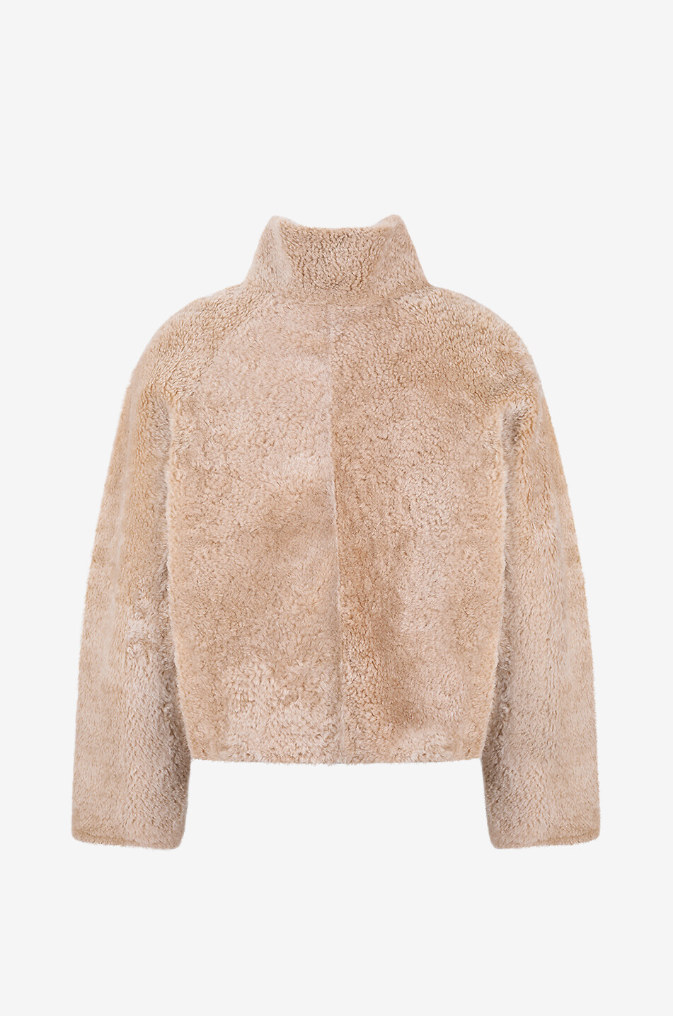 HEMISPHERE Kurze Jacke mit Stehkragen aus Lammfell Damen Mittle beige 2