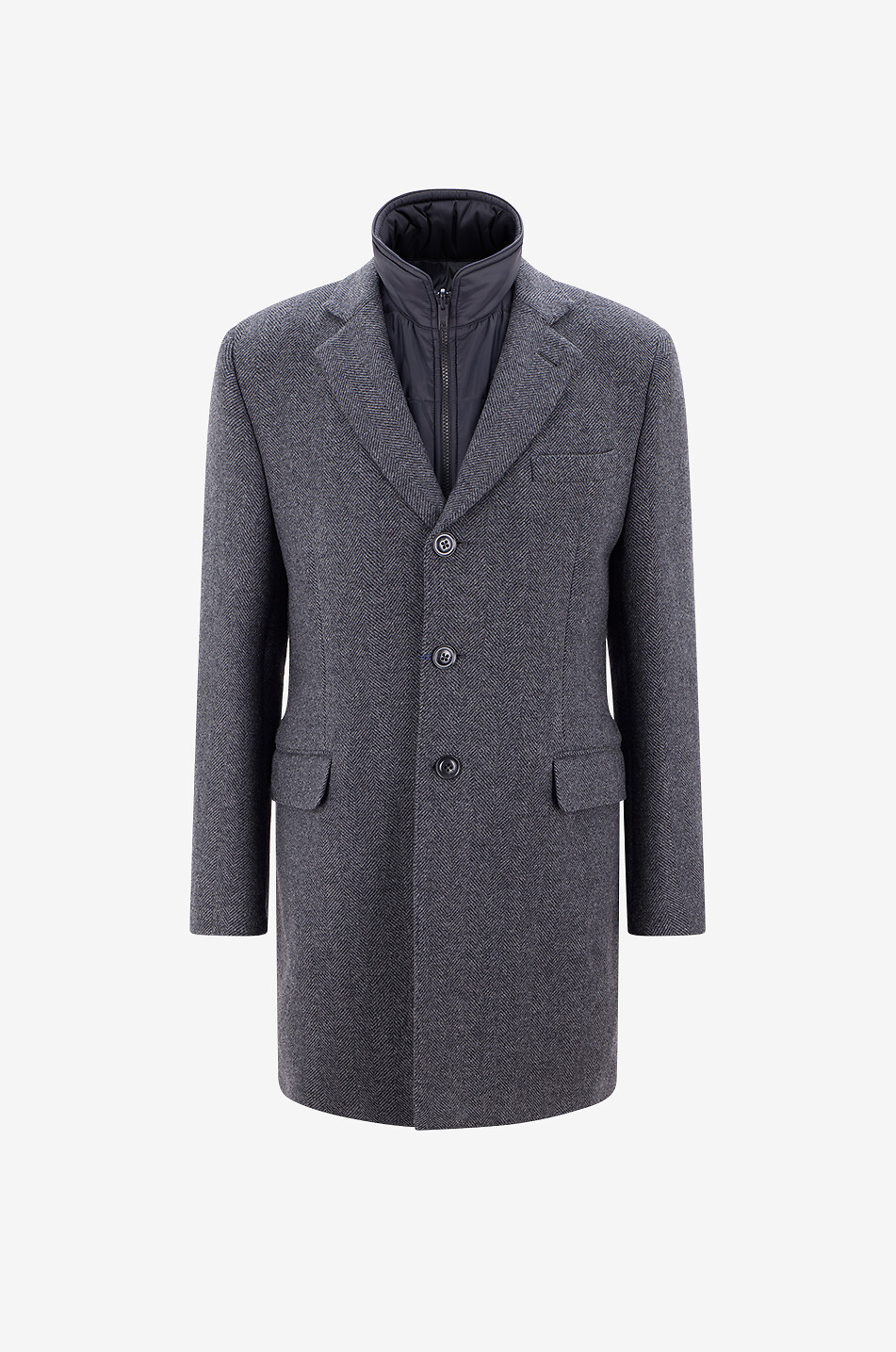 t*a様 【美品】ohotoro herringbone double coat Otello herringbone cashmere double-breasted coat - CARUSO - BROWN