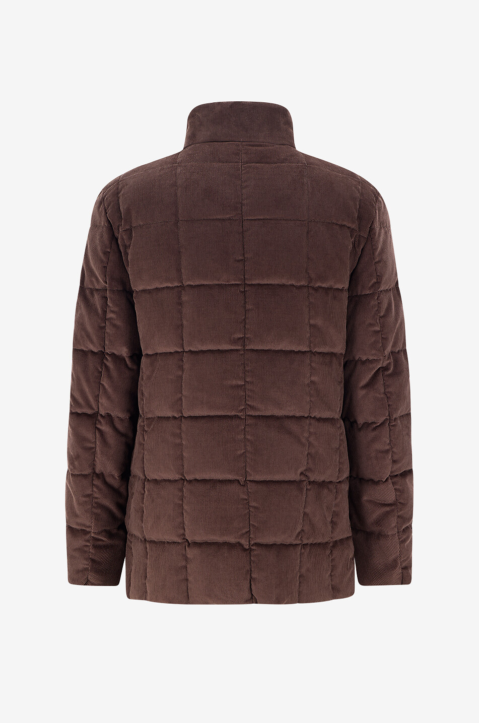 FAY Kurze gesteppte Stehkragendaunenjacke aus Cord Herren DUNKELBRAUN 2