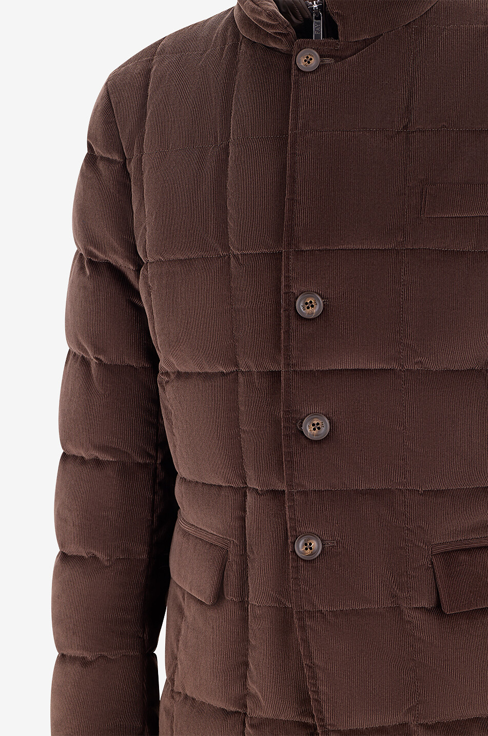 FAY Kurze gesteppte Stehkragendaunenjacke aus Cord Herren DUNKELBRAUN 3