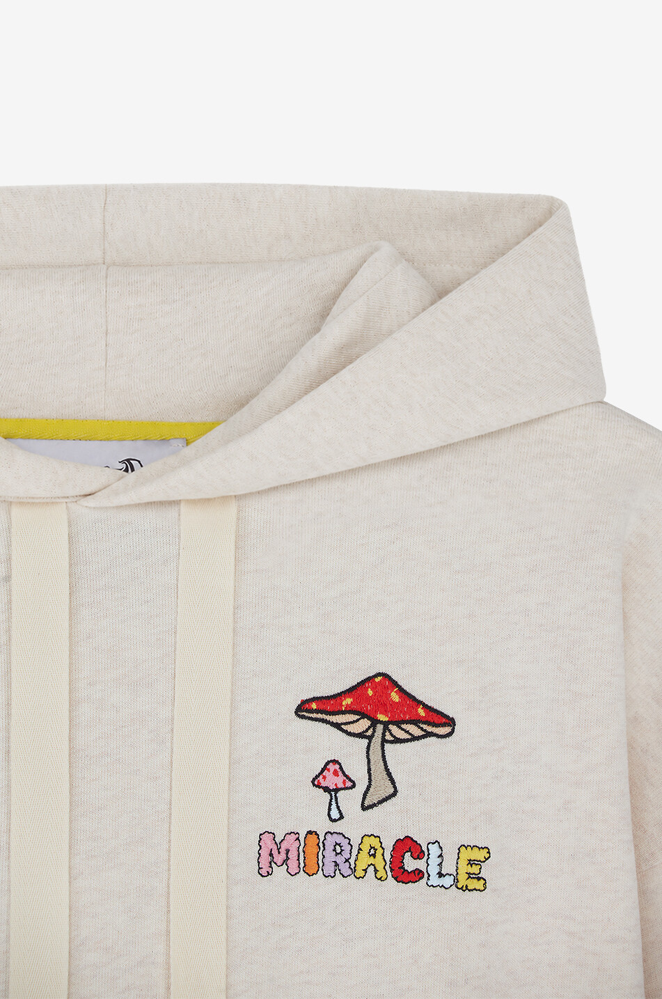 MIRA MIKATI Sweat-shirt à capuche imprimé en coton organique Femme Beige clair 3