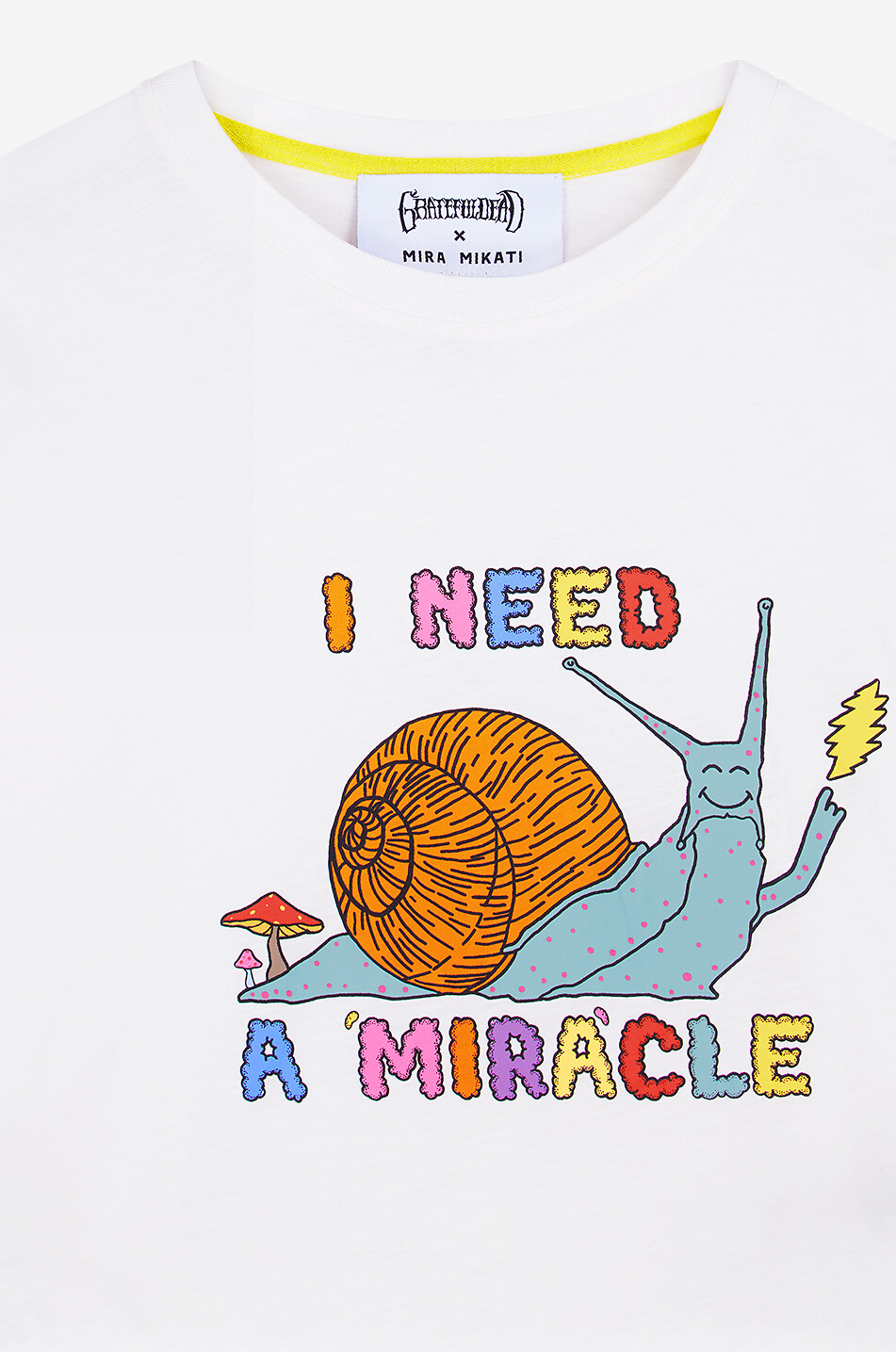MIRA MIKATI T-shirt à col rond imprimé en coton organique Femme BLANC 3