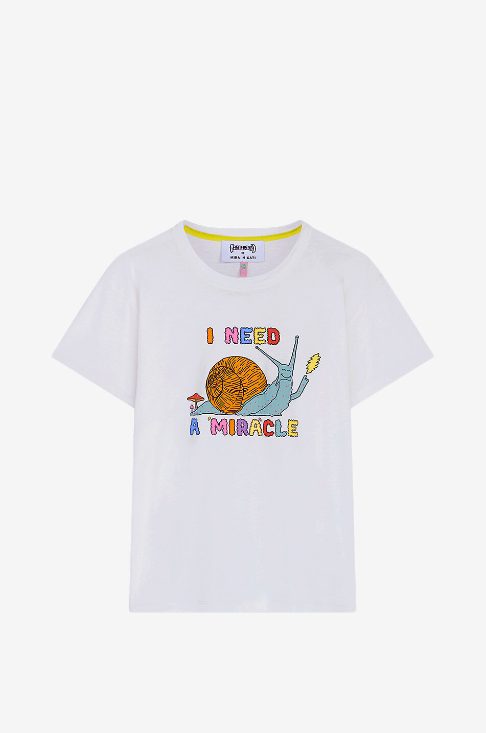 T-shirt à col rond imprimé en coton organique