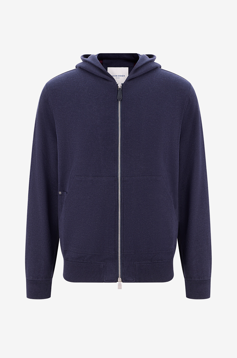 JACOB COHEN Sweat-shirt zippé à capuche en coton et cachemire mélangé H0102 Homme BLEU FONCE 1