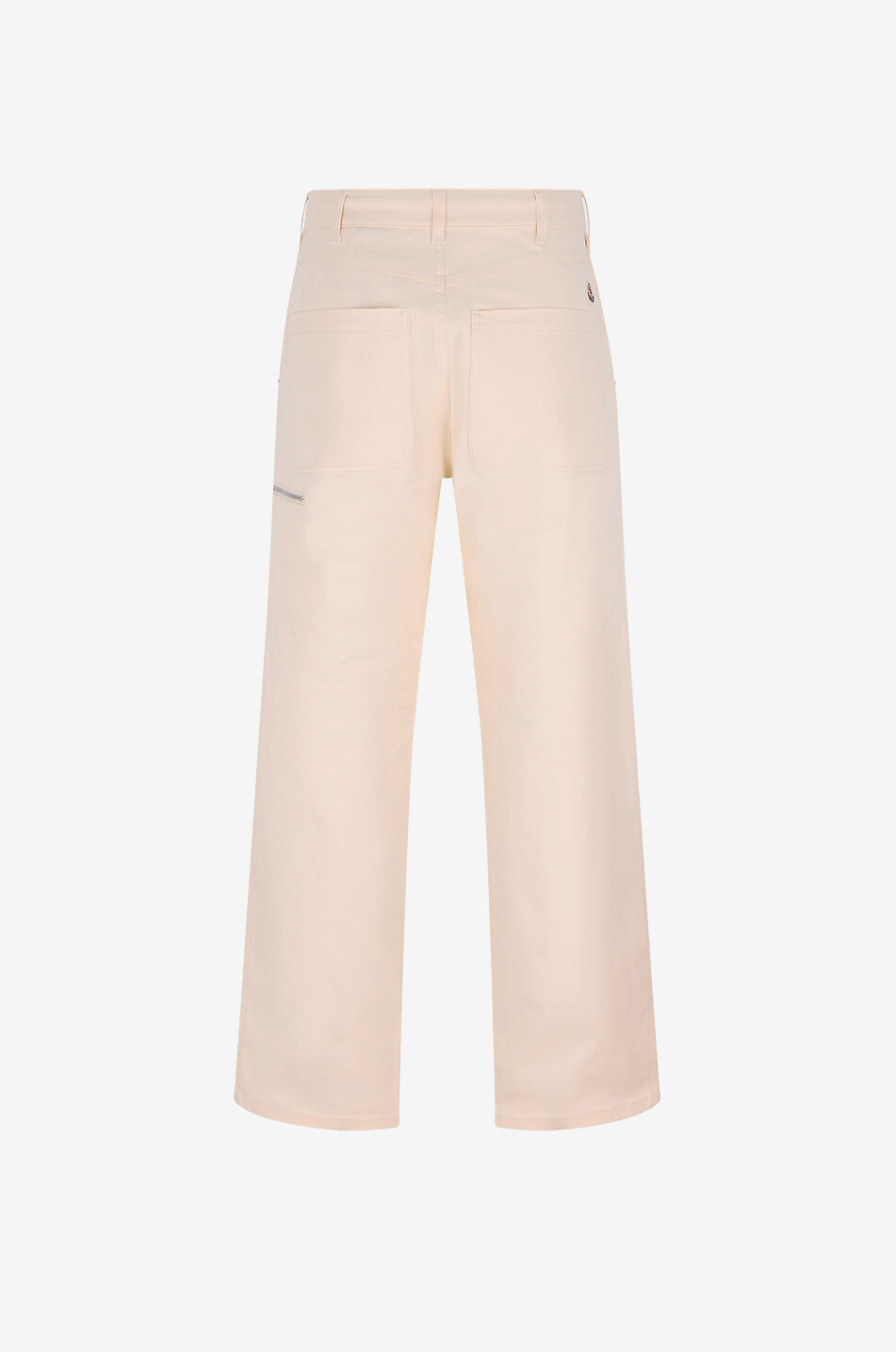 MONCLER Straight-leg blended cotton canvas trousers Men WHITE 2