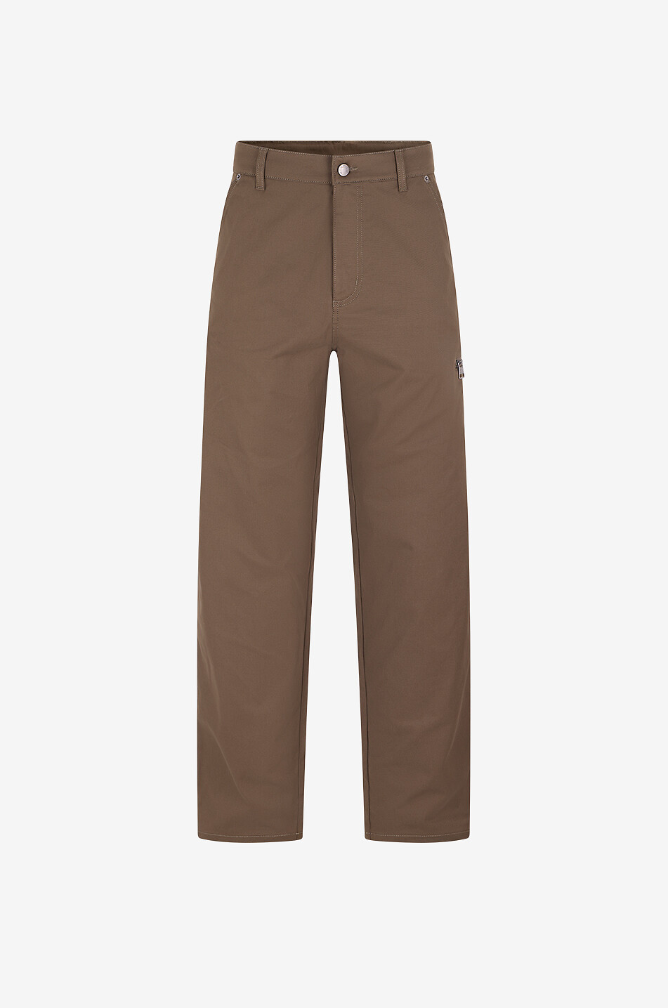 MONCLER Straight-leg blended cotton canvas trousers Men KHAKI 1