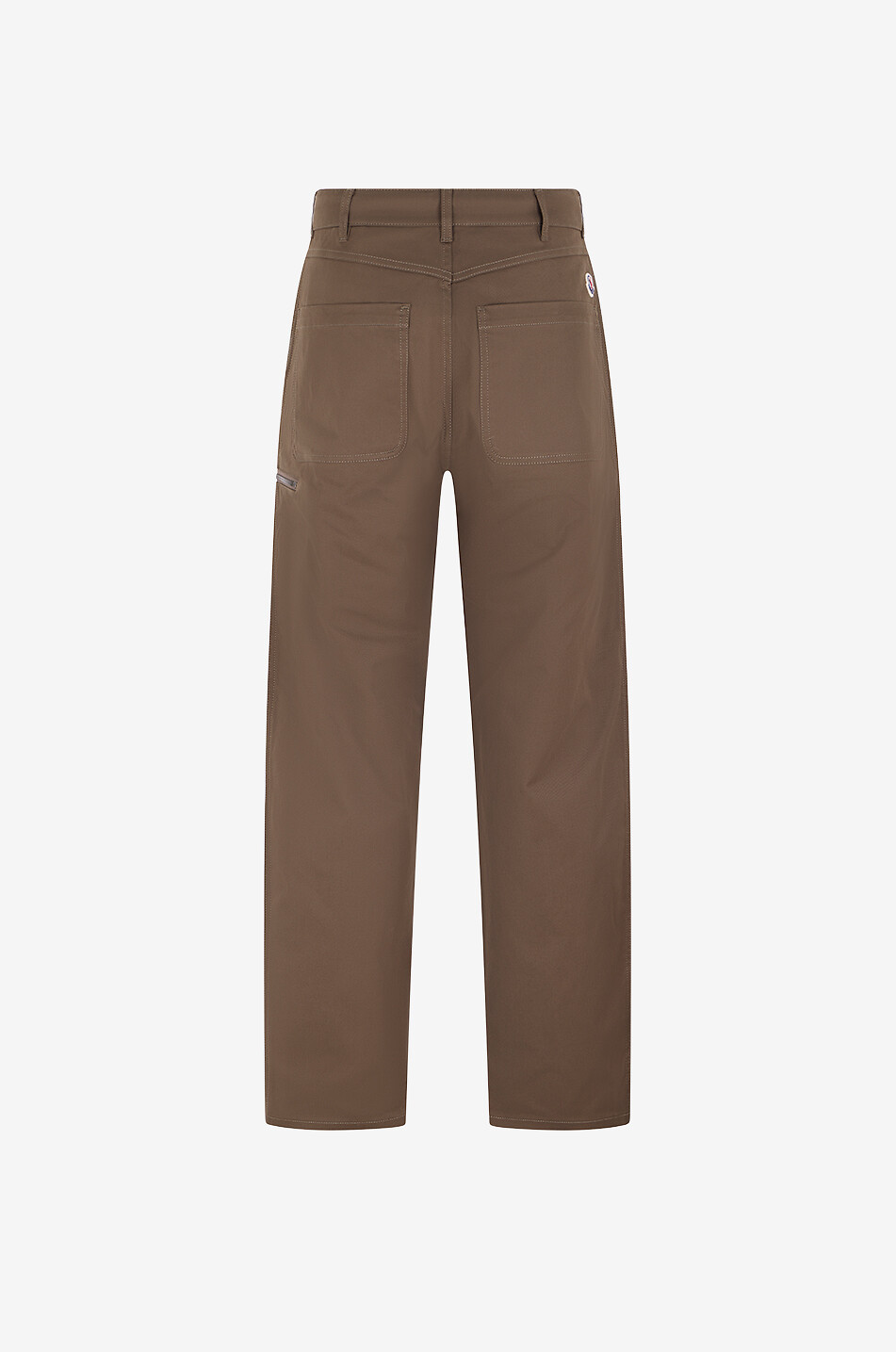 MONCLER Straight-leg blended cotton canvas trousers Men KHAKI 2