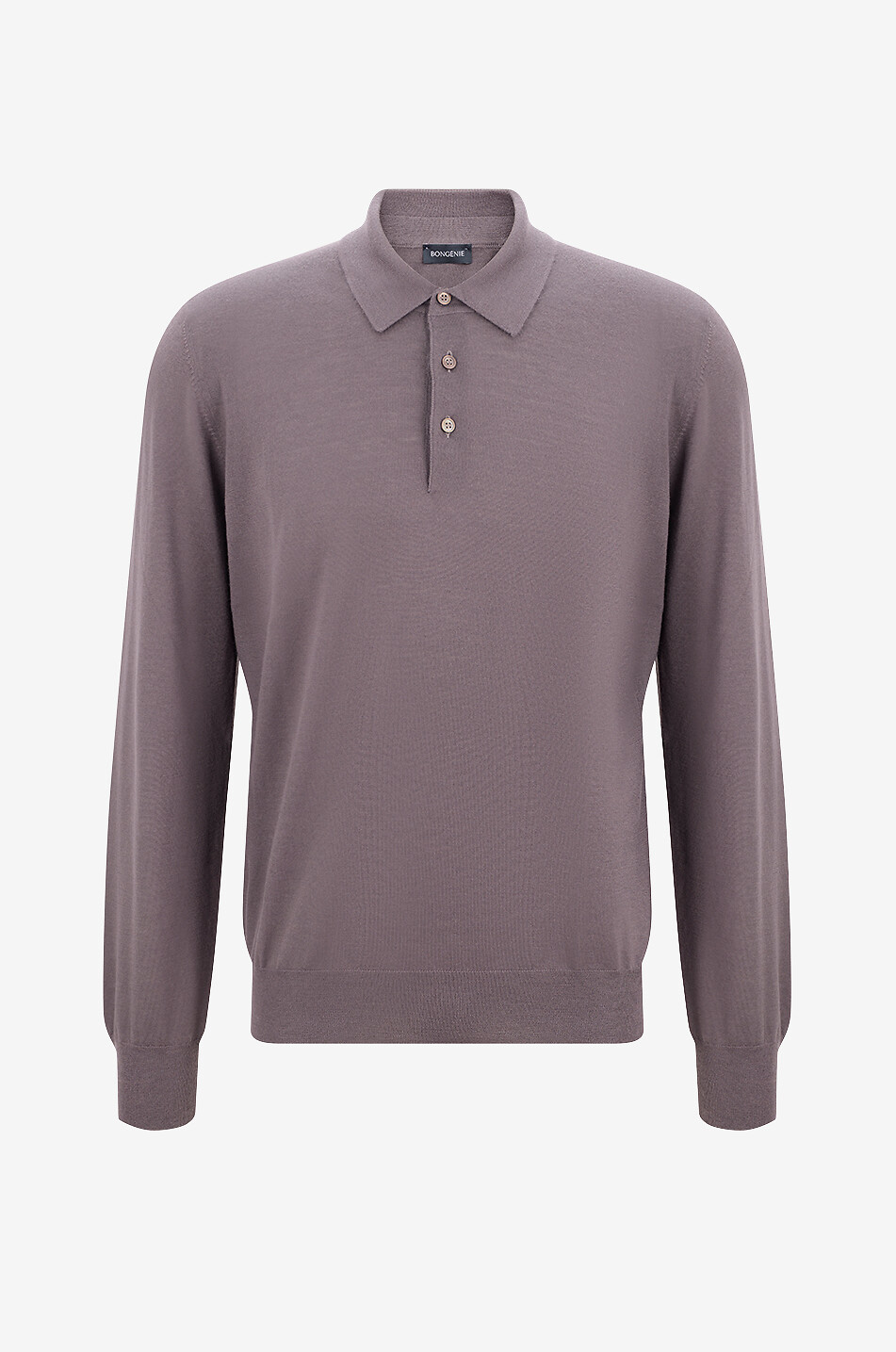 BONGÉNIE Pull à col polo en cachemire à manches longues Homme MARRON FONCÉ 1