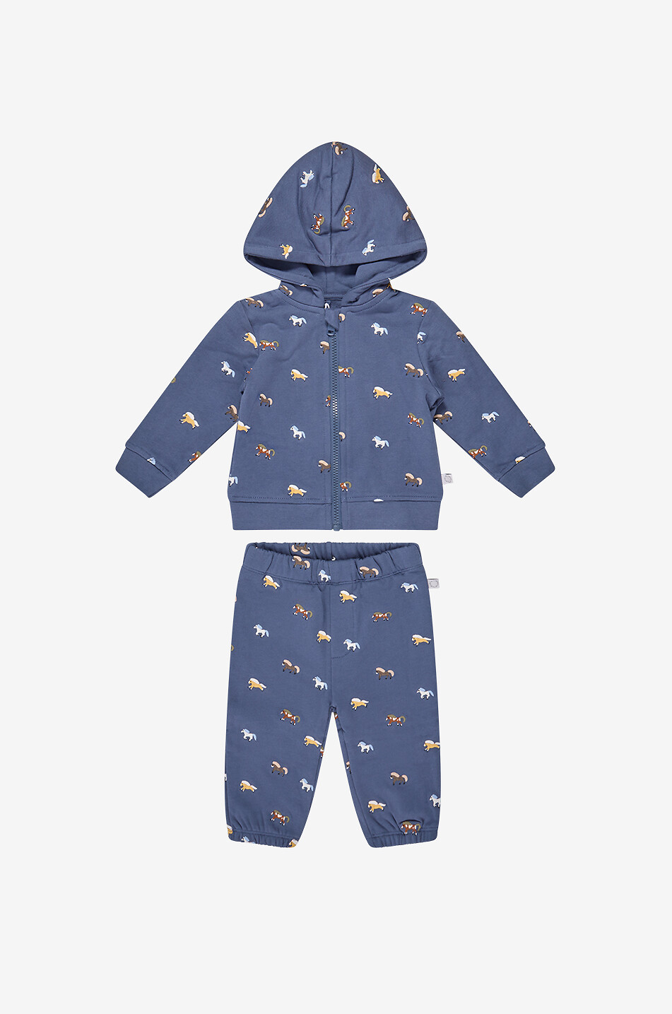 STELLA McCARTNEY KID Baby horse-print cotton hooded jogging set Baby DARK BLUE 1