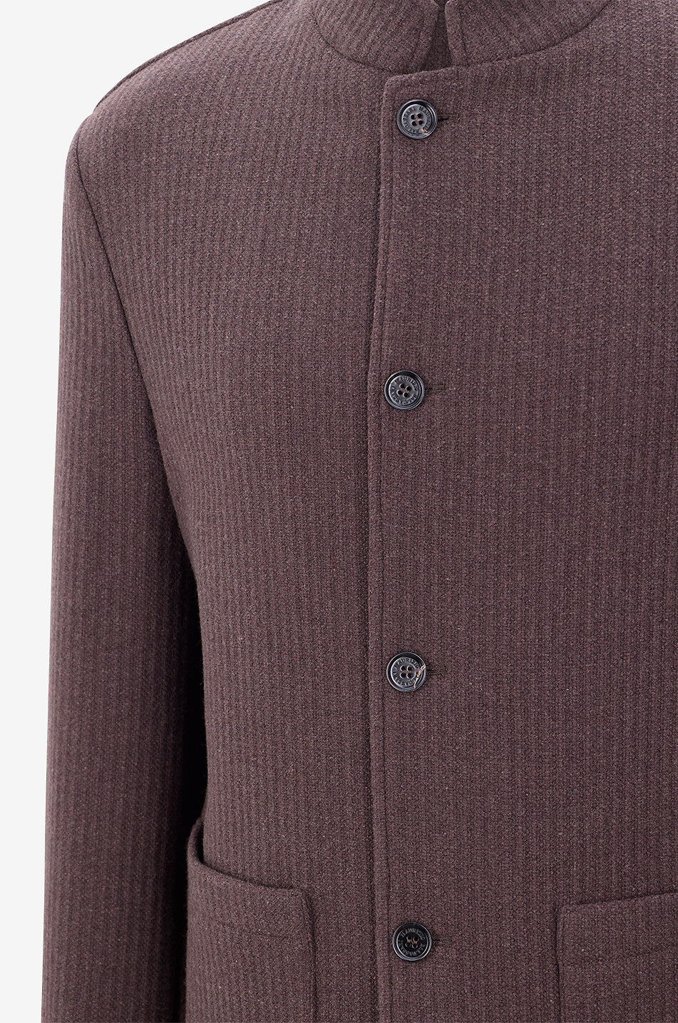 MAURIZIO BALDASSARI Cashmere officer-collar lightweight jacket Men DARK BROWN 3