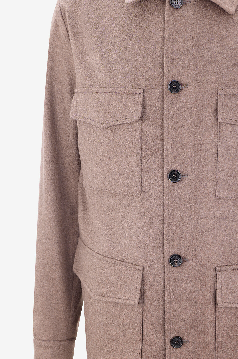MAURIZIO BALDASSARI Lightweight cashmere shirt-collar jacket Men BROWN 3