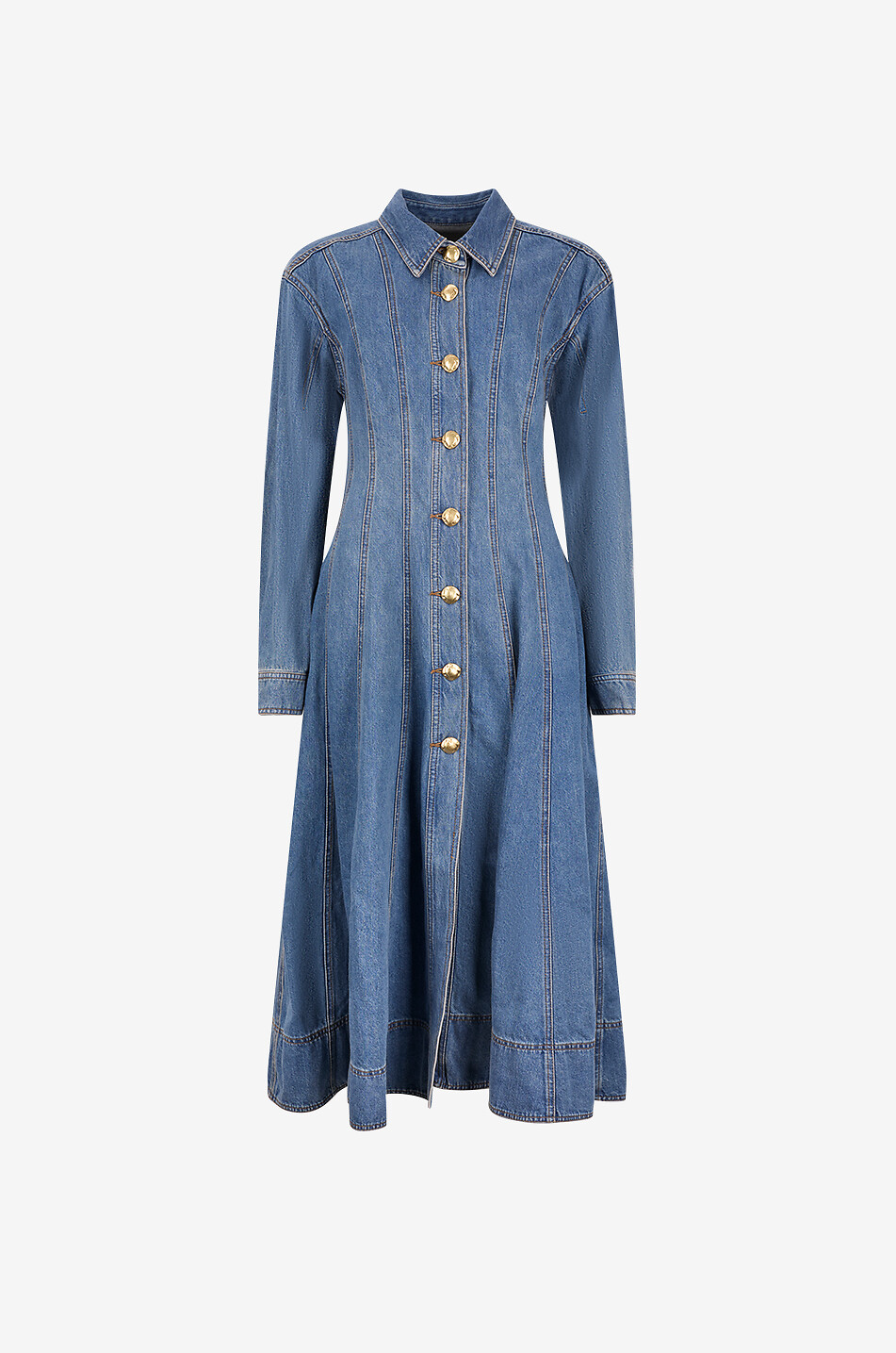 AJE Viva denim mid-length fitted shirt dress Women BLUE 1