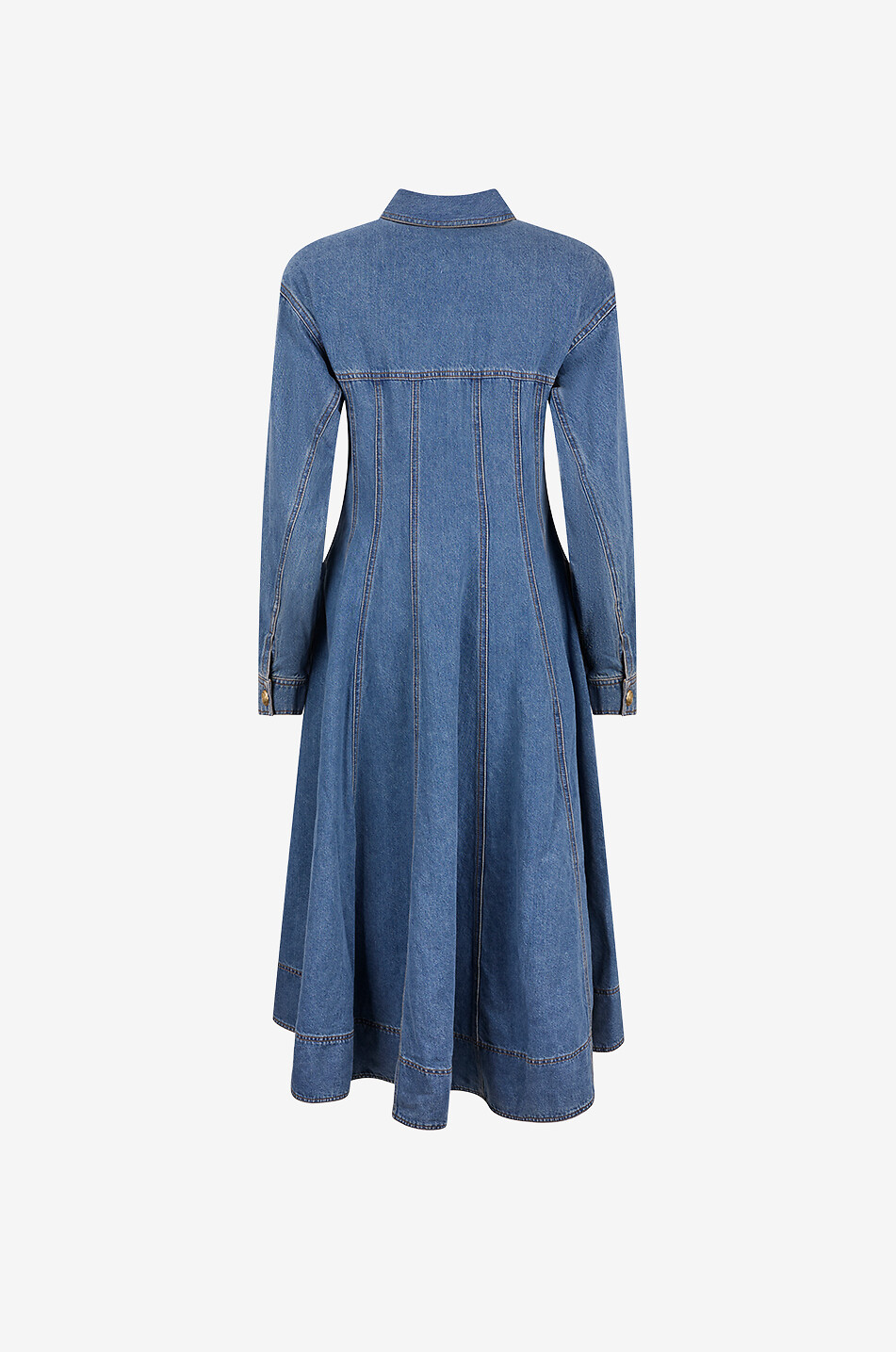 Slouch Waist long crinkle effect dress - TOTEME - BLUE
