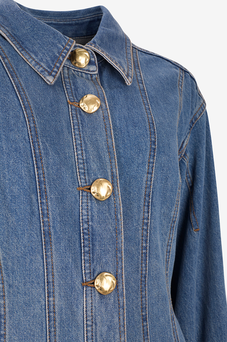AJE Viva denim mid-length fitted shirt dress Women BLUE 3