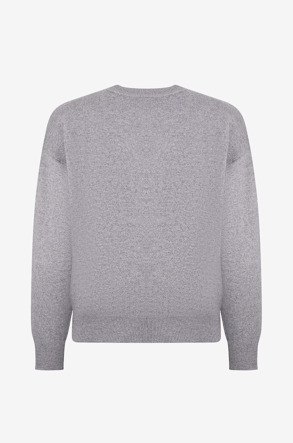 PESERICO Crewneck pearl-embroidered pullover in virgin wool silk and cashmere Women GREY 2