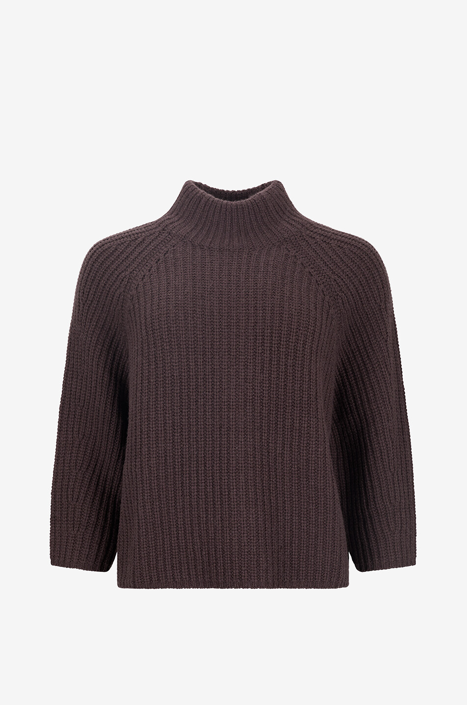 BONGENIE Wool and cashmere blend jumper with stand-up collar Women DARK BROWN 1