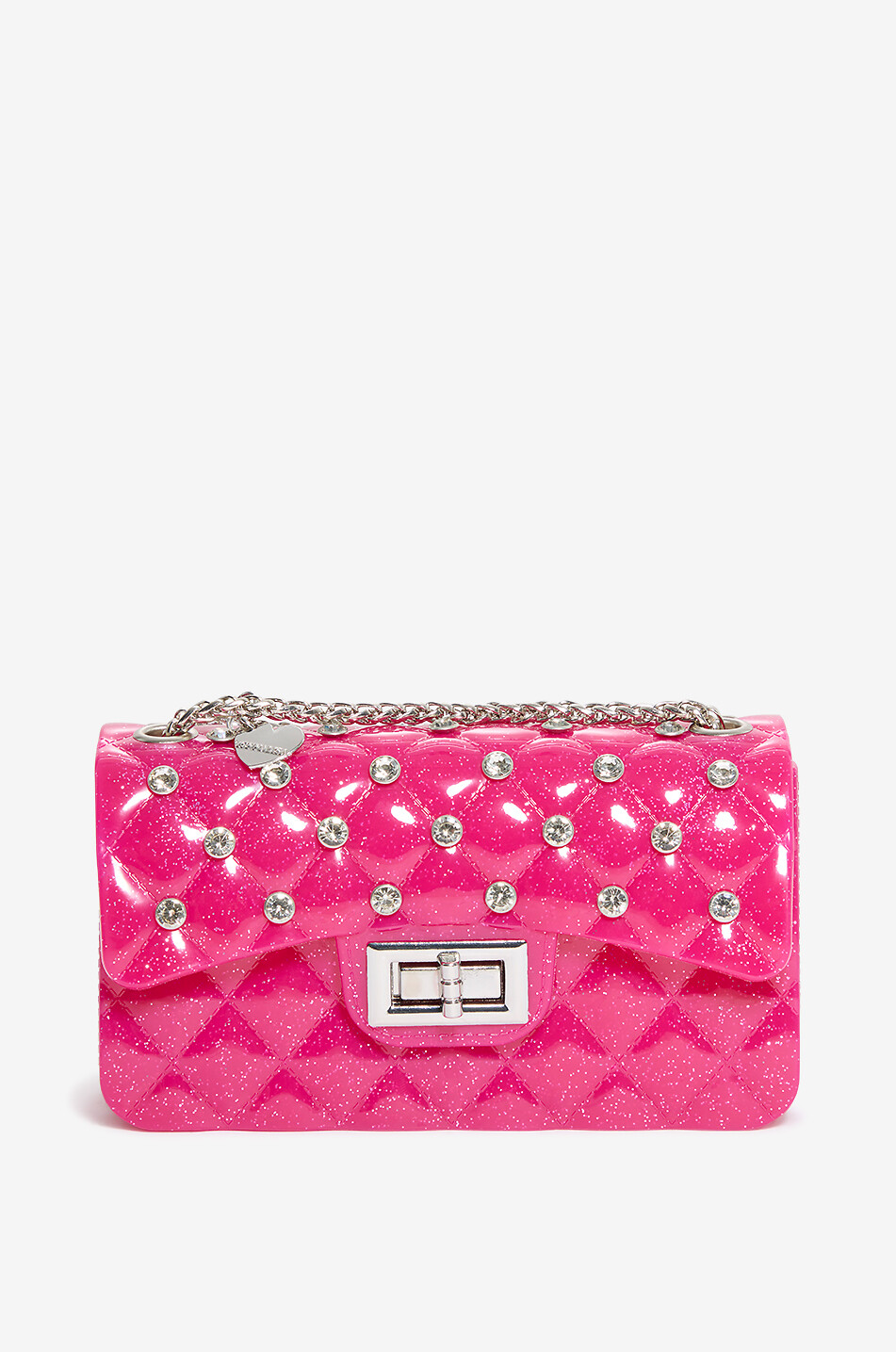 MONNALISA Embellished quilted shoulder bag for girls Girl DARK PINK 1